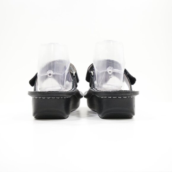Alegria Carina Black Patent Leather Embellished Comfort Thong Sandals - 8/EU 38 - Picture 4 of 7